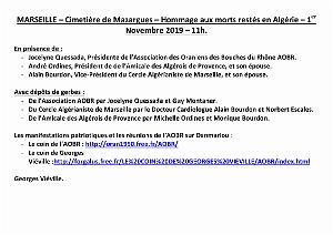 AOBR 2019 11 01 MARSEILLE CIMETIERRE DE MAZARGUES HOMMAGE A NOS MORTS RESTES EN ALGERIE